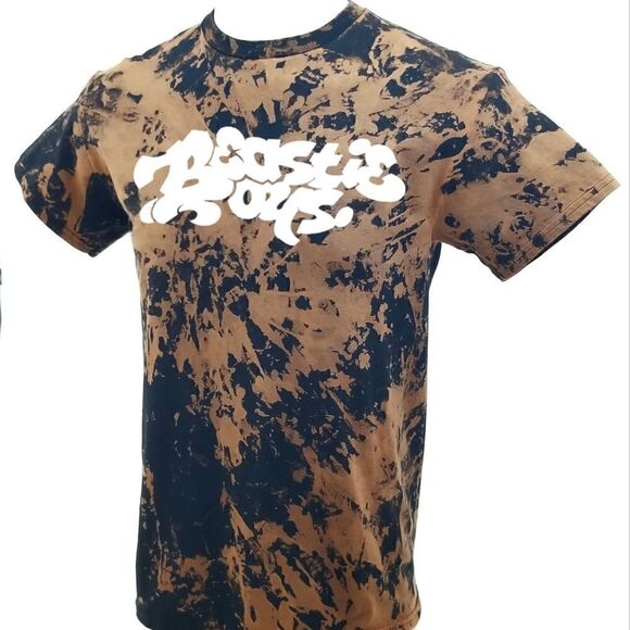 BEASTIE BOYS Graffiti Acid Washed, Distressed Hip Hop Band Tee Rock Tee Rap Tee - Picture 3 of 5